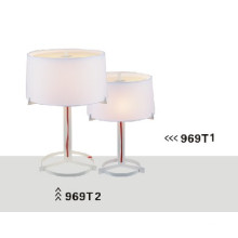 Lampes de bureau en PVC et métal en lampe en tissu blanc (969T2)